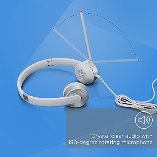 Lenovo 100 Stereo Wired On Ear Headphones with Mic Cloud white Lenovo 100 Stereo Wired On Ear Headphones with Mic Cloud white
