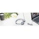 Lenovo 100 Stereo Wired On Ear Headphones with Mic Cloud white