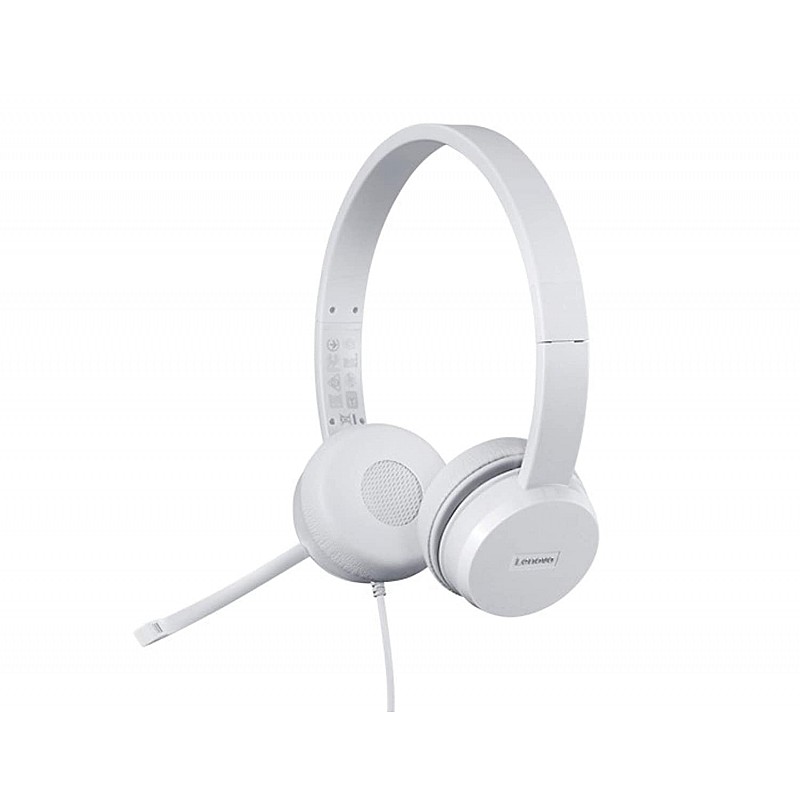 Lenovo 110 Stereo USB-A Headset | Audio and Voice Optimized for Learn & Work from Home | Passive Noise Cancellation