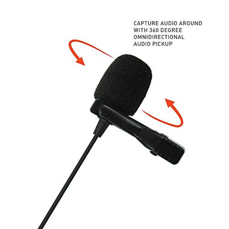 JBL Commercial CSLM20 Omnidirectional Lavalier Microphone, Earphone for calls, Video Conferences, and Monitoring, black, small