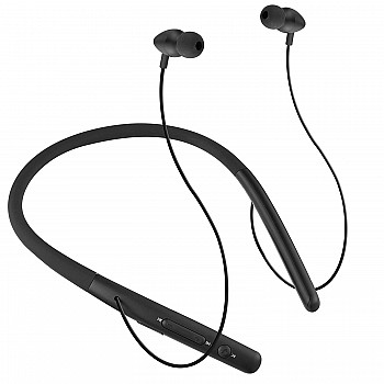 FLiX Beetel Blaze 200 Wireless Bluetooth in-Ear Collar Neckband with in-Built Mic Black