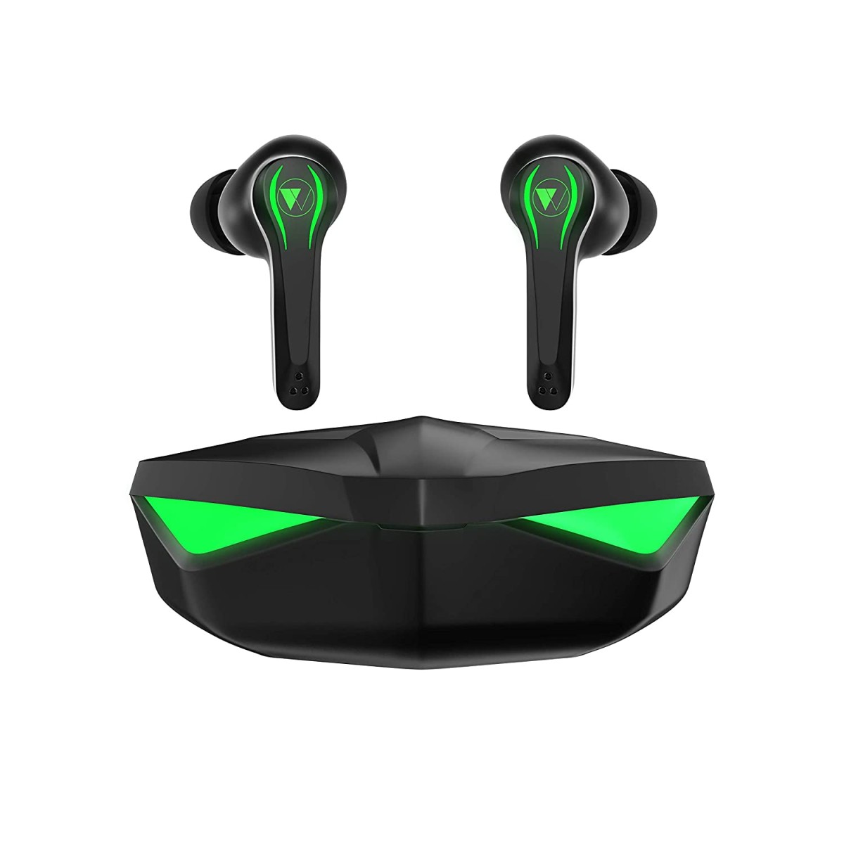 Wings Phantom Gaming True Wireless in Ear Earbuds, Bluetooth 5.0 Earphones with Mic, Full Touch Controls, Type C Charging (Black)