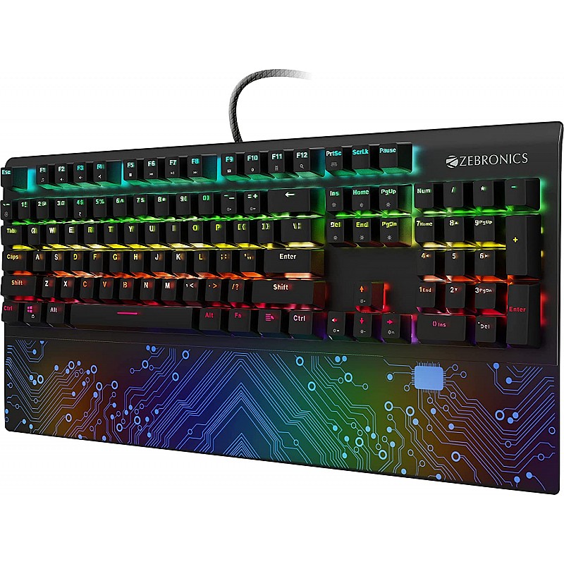 ZEBRONICS Zeb-MAX Chroma Premium Mechanical Gaming Keyboard with 104 Tactile Switch Keys