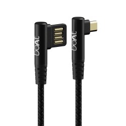 boAt Micro USB L70 Cable Black, 3A Fast Charging & 480 Mbps Data Sync Braided Skin with L Shaped Connector (Black)