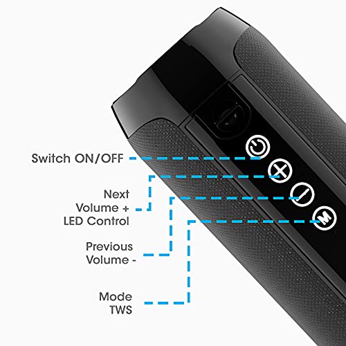Zebronics Zeb-Action Wireless 10W Portable Speaker, Supporting Bluetooth v5.1, TWS, RGB Lights, Fabric Finish (Black)