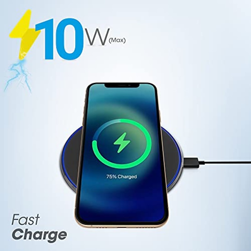 ZEBRONICS ZEB-WCP1001S 10W Wireless Charging Pad with Foreign Object Detection, 10W/7.5W/2.5W Support (Black) ZEBRONICS ZEB-WCP1001S 10W Wireless Charging Pad with Foreign Object Detection, 10W/7.5W/2.5W Support (Black)
