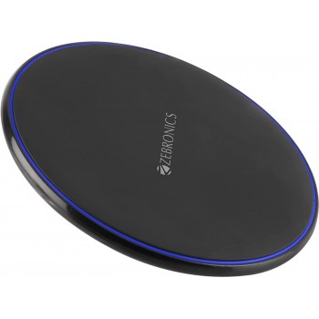 ZEBRONICS ZEB-WCP1001S 10W Wireless Charging Pad with Foreign Object Detection, 10W/7.5W/2.5W Support (Black)