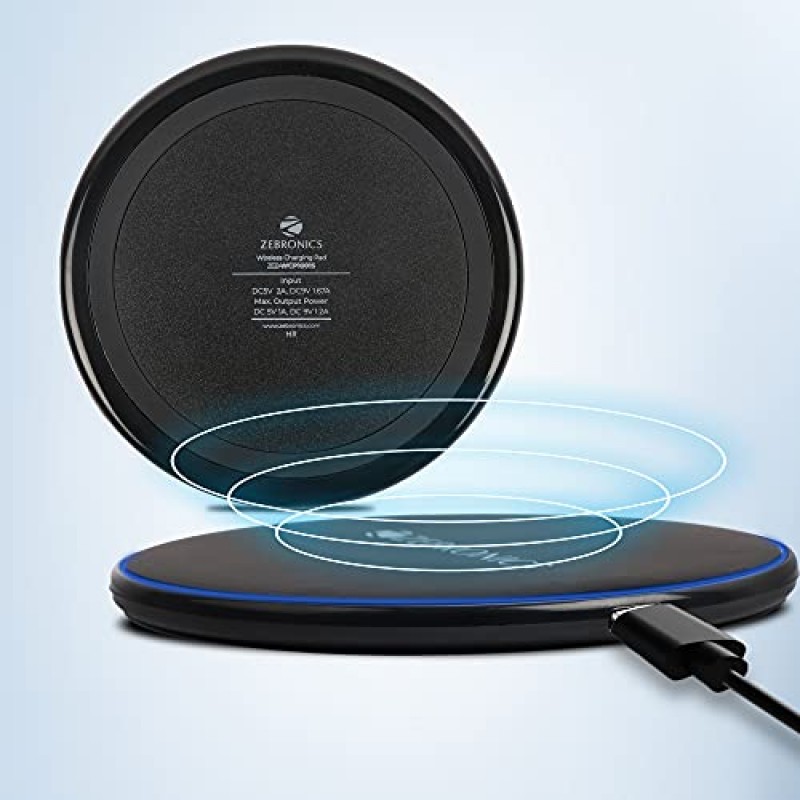 ZEBRONICS ZEB-WCP1001S 10W Wireless Charging Pad with Foreign Object Detection, 10W/7.5W/2.5W Support (Black) ZEBRONICS ZEB-WCP1001S 10W Wireless Charging Pad with Foreign Object Detection, 10W/7.5W/2.5W Support (Black)