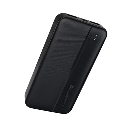 Zebronics ZEB-MD20000G2 - 20000 mAh Li-Polymer Power Bank with 12W Fast Charging, LED Indicator, 2 x Output / Input Ports, Made in India (Black) Zebronics ZEB-MD20000G2 - 20000 mAh Li-Polymer Power Bank with 12W Fast Charging, LED Indicator, 2 x Output / Input Ports, Made in India (Black)