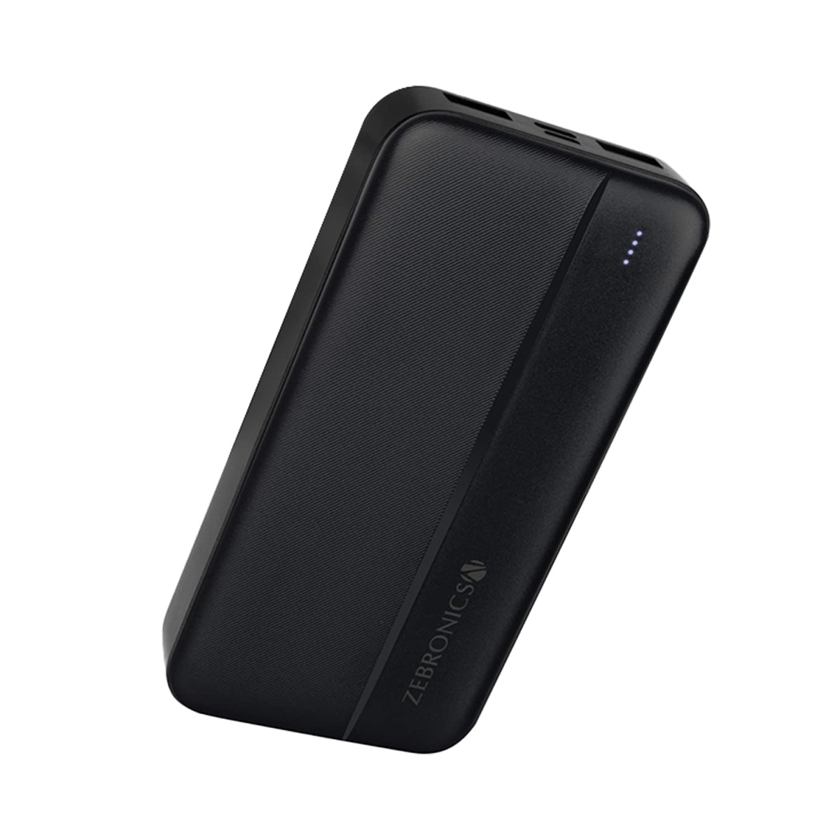 Zebronics ZEB-MD20000G2 - 20000 mAh Li-Polymer Power Bank with 12W Fast Charging, LED Indicator, 2 x Output / Input Ports, Made in India (Black)