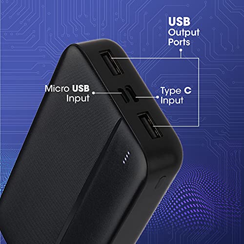 Zebronics ZEB-MD20000G2 - 20000 mAh Li-Polymer Power Bank with 12W Fast Charging, LED Indicator, 2 x Output / Input Ports, Made in India (Black) Zebronics ZEB-MD20000G2 - 20000 mAh Li-Polymer Power Bank with 12W Fast Charging, LED Indicator, 2 x Output / Input Ports, Made in India (Black)