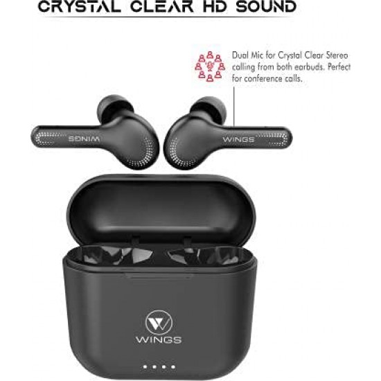 Wings Vibe Bluetooth Headset (Black, True Wireless)