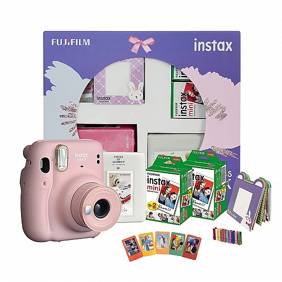 Fujifilm instax mini 11 instant camera (blush pink) happiness box with 40 shots