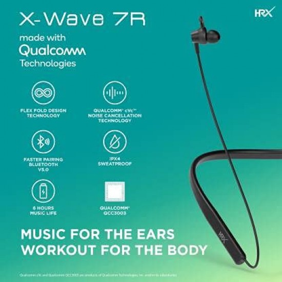 HRX X-Wave 7R with Flex Fold Design Technology Bluetooth Headset  (MysticBlack)