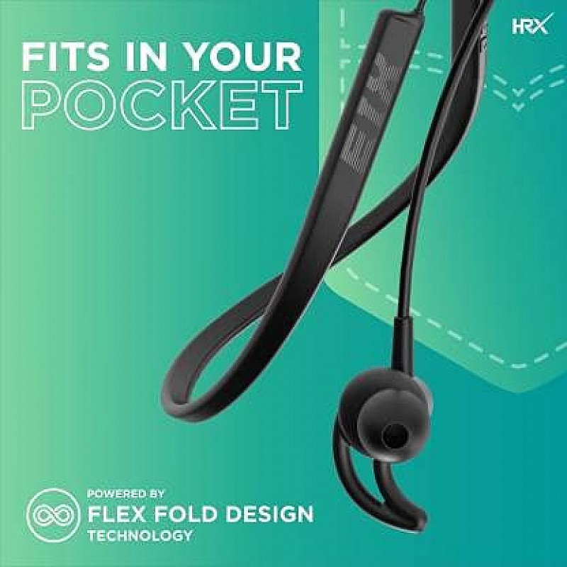 HRX X-Wave 7R with Flex Fold Design Technology Bluetooth Headset  (MysticBlack)