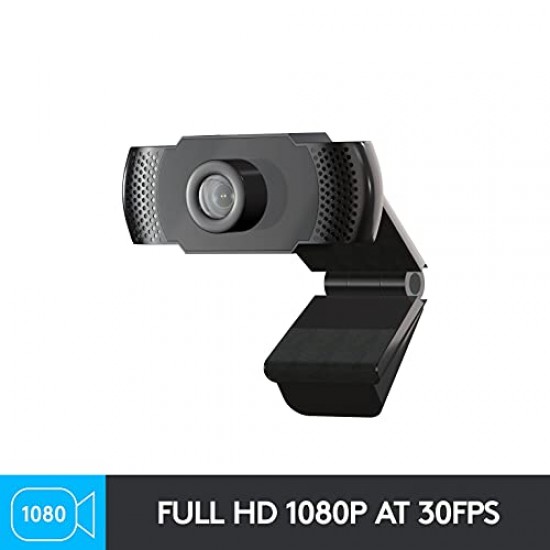 Quantum QHM 990 PC/Mac/Laptop Full HD 1080 Pixels 30 FPS Webcam with Noise Cancelling Built-in Mic