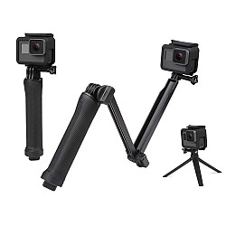 Sounce 3-Way Monopod Grip Tripod Foldable Selfie Stick, Stabilizer Mount Holder for GoPro Hero 7/6/5, SJCAM SJ6, SJ7, SJ5000, 