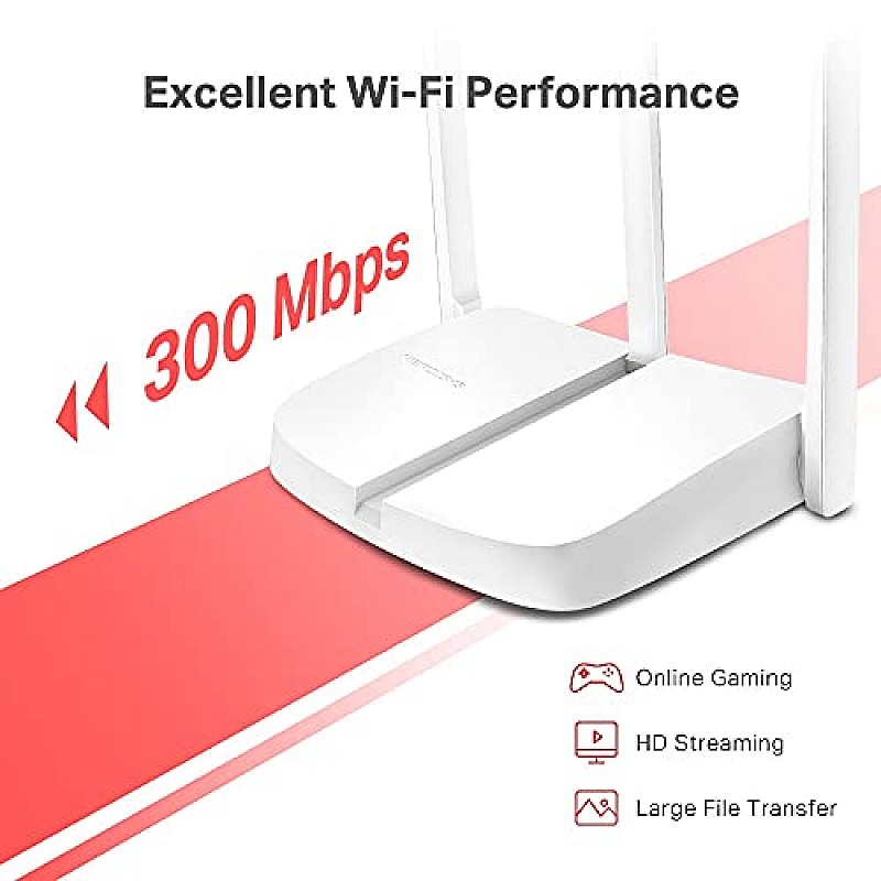 MERCUSYS MW306R 300 Mbps Multi-Mode Wireless N Router Three High Gain Antennas Parental Controls Broader Coverage Easy Installation