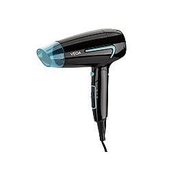 Vega Hair Dryer For Women and Men With Cool Shot Button, (U-Style Dryer 1600 Watts, Vhdh-24),Black