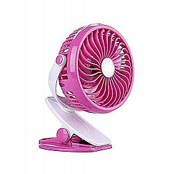 AIRTREE  Mini Battery Operated Clip Toy Fan, Small Portable Fan Powered by Rechargeable Battery 