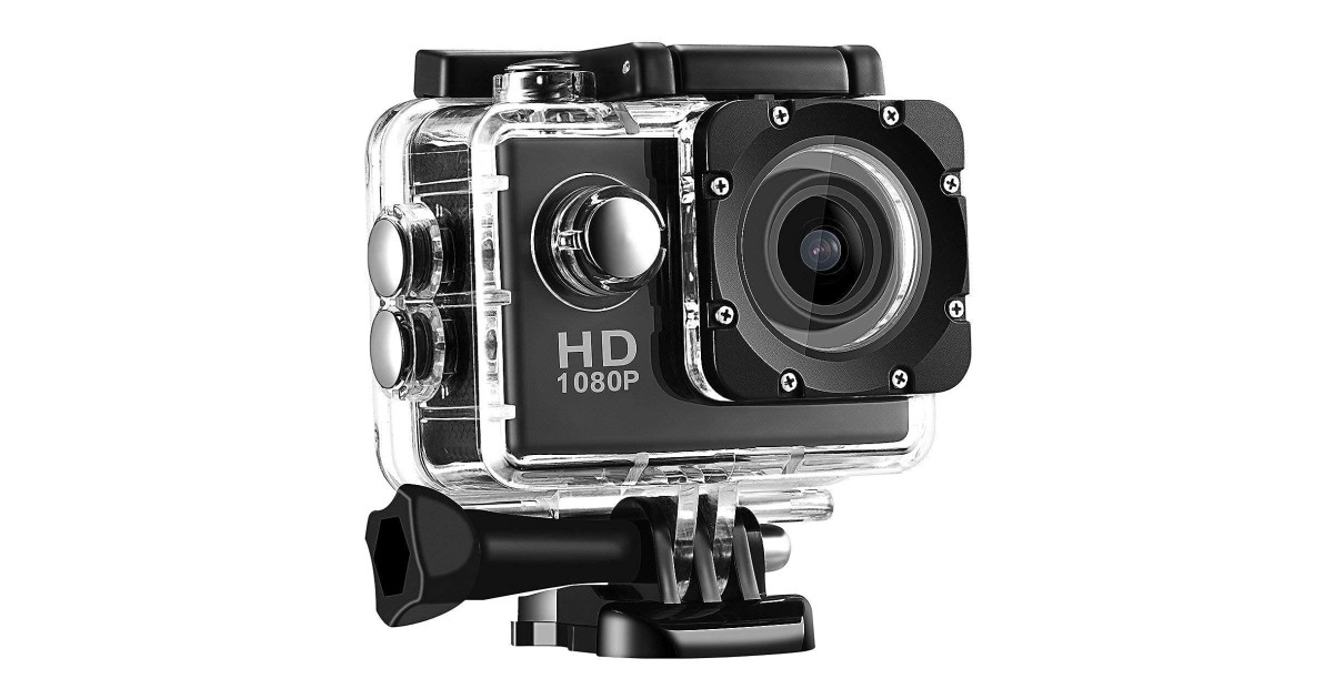 TechKing Full HD 1080p Action Camera Waterproof Sport Camera with 2 ...