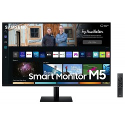 Samsung 27-inch(68.58cm) M5 FHD Smart Monitor Speakers Remote 1 Billion Color Ls27Bm500Ewxxl Black