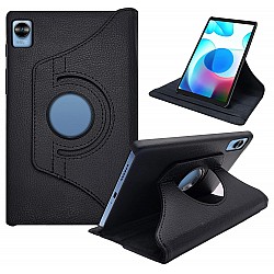 CEDO Realme Pad Mini (8.7 Inch) Flip Cover | Leather Finish | 360 Degree Rotate Flip Cover | Shockproof Style Case for Realme Pad Mini (8.7 Inch) (Black)