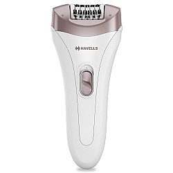 Havells FD5051 Epilator, Hair Removal for Women, Wet and Dry, Cordless, Rechargeable (White)