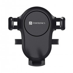 Portronics Clamp Y Adjustable Air Vent Mobile Holder for Car with 360° Rotational, One Click Release Button Black)