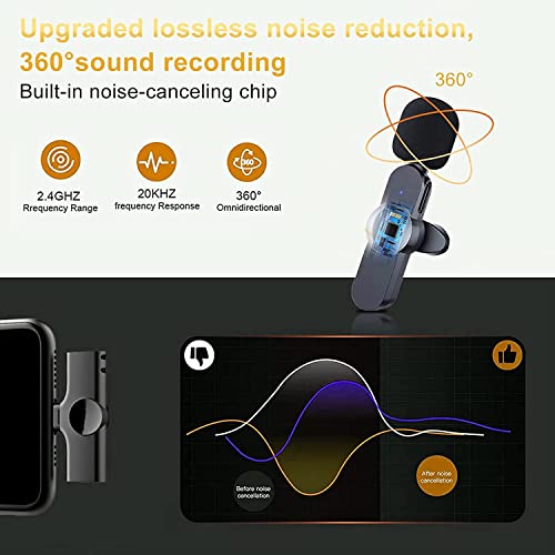 AIRTREE 1 K8 Wireless Microphone, Digital Mini Portable Recording Clip ...