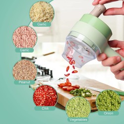 AIRTREE 4 in 1 Food Processor Electric Vegetable Cutter USB Cordless Vegetable Slicer Chopper Electric Small Food Processor
