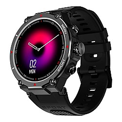 Noise NoiseFit Force Rugged Round Dial Bluetooth Calling Smart Watch (Jet Black)