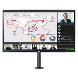 LG Ultrafine 32 Inch IPS QHD 2560 x 1440 Pixels Monitor with Ergo Stand 32QP880N Black