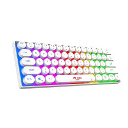 Ant Esports MK1500 Retro Style Mini 60% Pro RGB Wireless Gaming Keyboard with Membrane Switches White