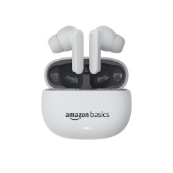 Amazon Basics True Wireless in-Ear Earbuds with Mic Touch Control IPX5  White