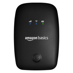 amazon basics 4G LTE Wireless Dongle with All Sim Network Support|Single_Band Plug & Play Data Card Stick with Up to 150Mbps WiFi Hotspot|2100Mah Rechargeable Battery| Sim Adapter Included (Black)