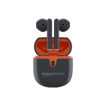 Amazon Basics True Wireless in-Ear Earbuds with Mic, Touch Control (Grey)