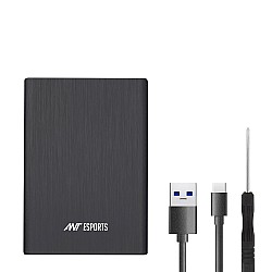 Ant Esports AESE205 2.5" Hard Drive Enclosure USB 3.1 for 2.5 Inch SSD & HDD External Hard Drive Aluminum Enclosure Support Max 6TB with UASP - Black