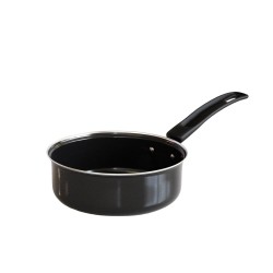 The Earth Store EcoLuxe Small Saucepan for tea Milk and Chai Pan Induction Base and Gas Stove T Pan 950 ml Black