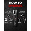 BEARDO Ninja-X Vacuum Trimmer for Men | Beard Trim & Clean 2-in-1 Trimmer with Vacuum Suction Mode | Ceramic Blades, LED display, 3 Limit Combs | No Mess Trimming | Gift For Brother | Gift For Friends