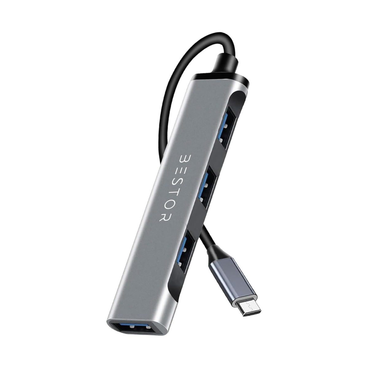 BESTOR® 4-in-1 USB Hub, Portable USB Splitter with 4 Ports, Mini Docking Station with 5Gbps Fast Data Transfer, Multi USB Hub for Laptop