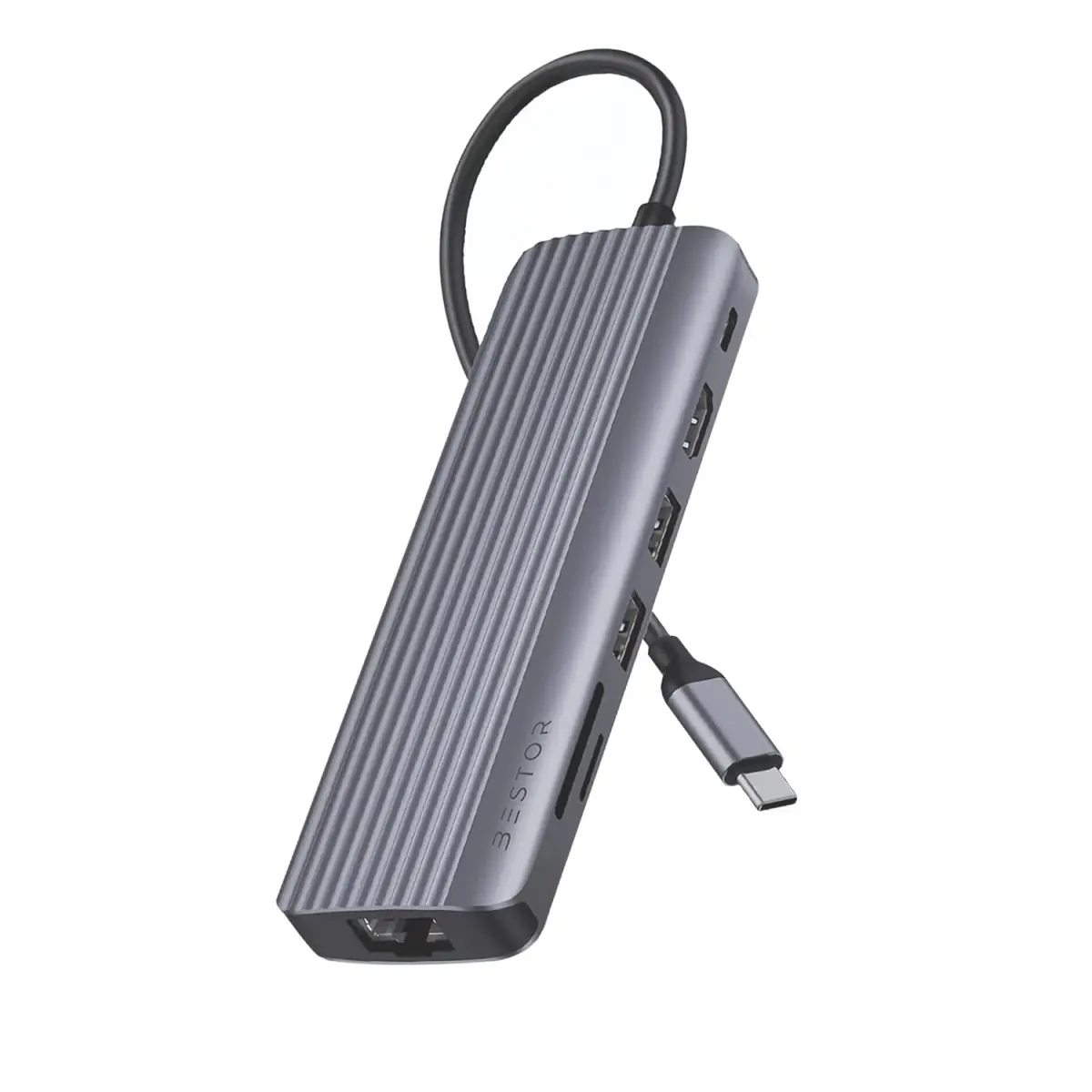 BESTOR 7 in 1 USB C Hub with 4K@60Hz HDMI, 100W PD Charging, USB 3.0 5Gbps, USB 2.0, SD/TF Card Reader BST_7IN1_N