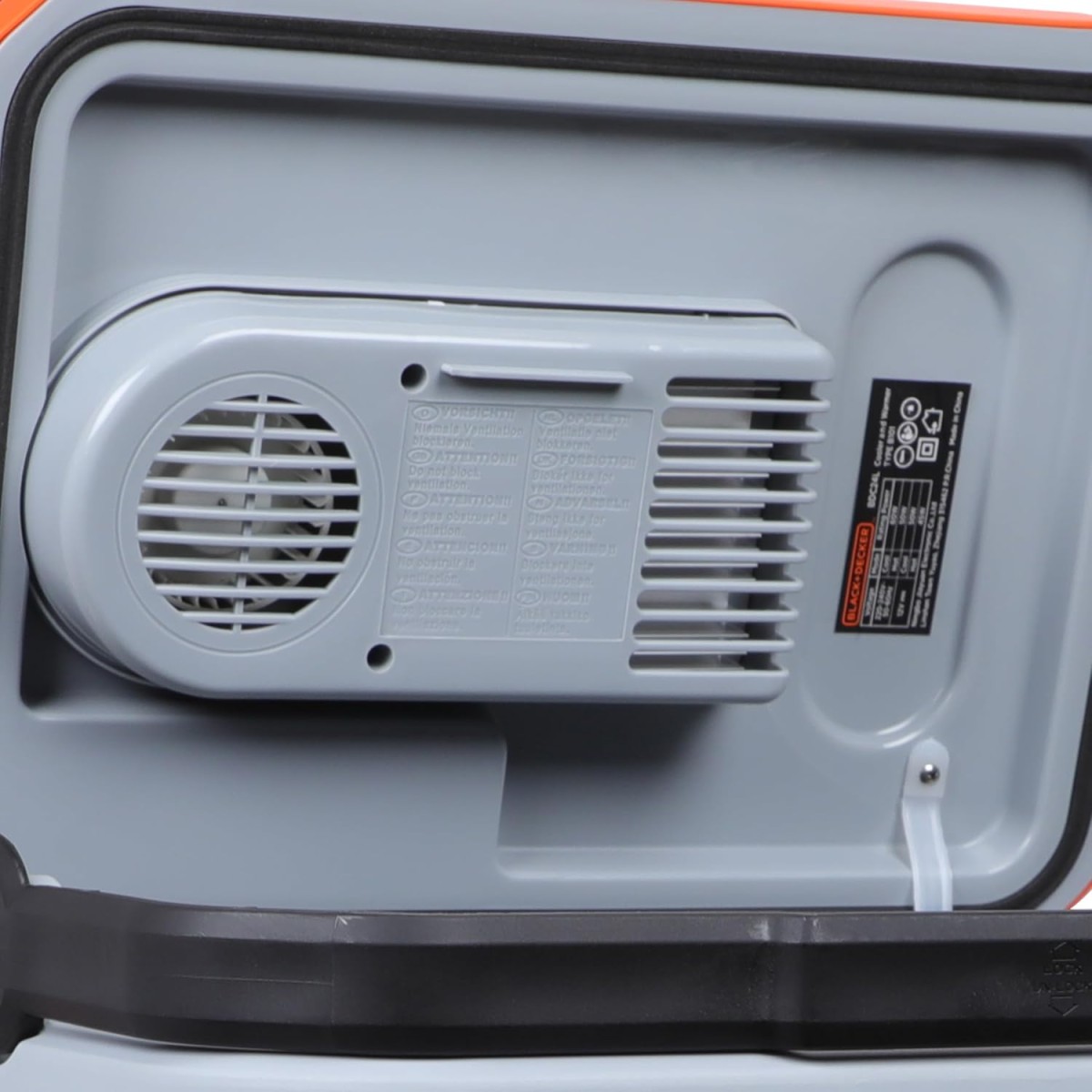 BLACK+DECKER BDC24L 24 Litre Thermoelectric Pre-Cool Portable Automotive Car Beverage Cooler & Warmer, Used To Store Beverages, 1 Year Warranty, ORANGE & BLACK