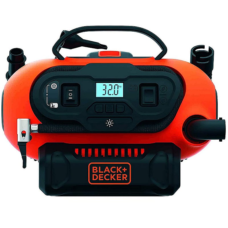 Black Decker BDCINF18N-QS 160PSI AC/DC Multipurpose Cordless Tyre Inflator with Digital Guage