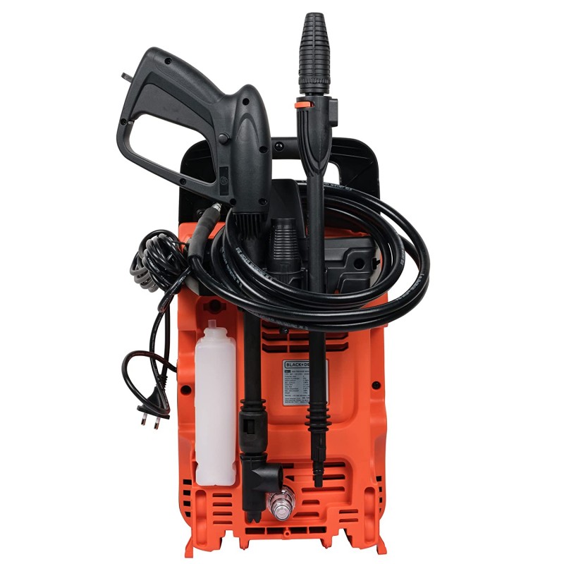 BLACK+DECKER BW15-IN 1500W 120 Bar, 390 L/hr Flow Rate Pressure Washer for Car wash and Home use (Red & Black)