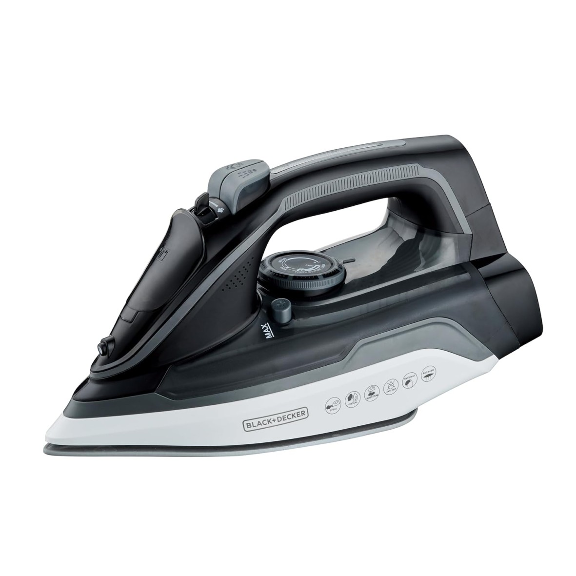 BLACK+DECKER Cordless Steam Iron, 330ml, 2600 watts|Iron for Clothes, Iron Box, Press with Anti-Drip & Auto Shut Off, Non-Stick Ceramic Sole Plate, 30g/min Steam Output (Black+White)