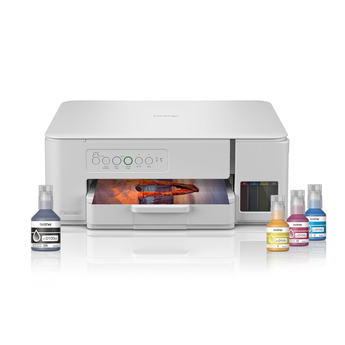 BROTHER DCP-T436W (New Launch) WiFi Multifunction Print Scan Copy Ink Tank Color Printer Best for Home, 27/11 PPM BK/CL, Print Upto 7.5 K Pages in Black & 5 K in Color Each for(CMY),Free Installation BROTHER DCP-T436W (New Launch) WiFi Multifunction Print Scan Copy Ink Tank Color Printer Best for Home, 27/11 PPM BK/CL, Print Upto 7.5 K Pages in Black & 5 K in Color Each for(CMY),Free Installation