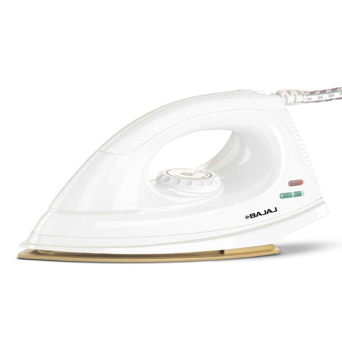 Bajaj DX-7 1000 Watts Dry Iron | Advance Soleplate And Anti-Bacterial German Coating Technology | Light Weight Iron | Thermal Safety Fuse | 360 Degree Swivel Cord | 2-Yrs Warranty 【White】