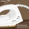 Bajaj DX-7 1000 Watts Dry Iron | Advance Soleplate And Anti-Bacterial German Coating Technology | Light Weight Iron | Thermal Safety Fuse | 360 Degree Swivel Cord | 2-Yrs Warranty 【White】
