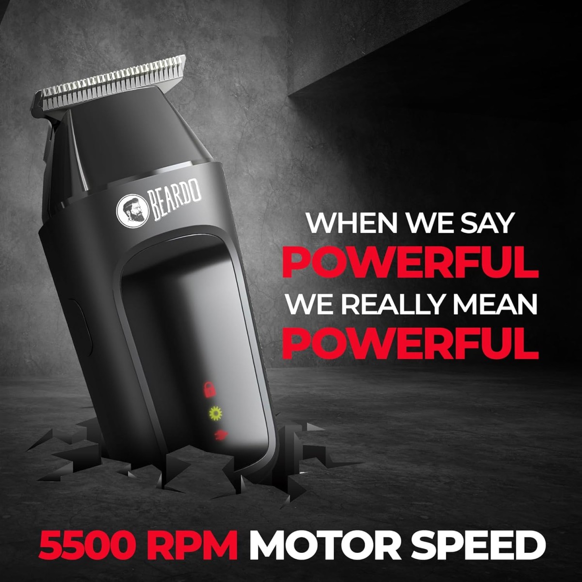 BEARDO ApeX Go Trimmer 80 min Runtime 3 Length Settings Black